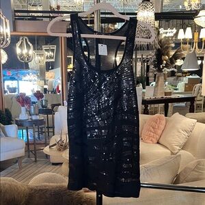 Almost Famous Black Sequin Tank Top